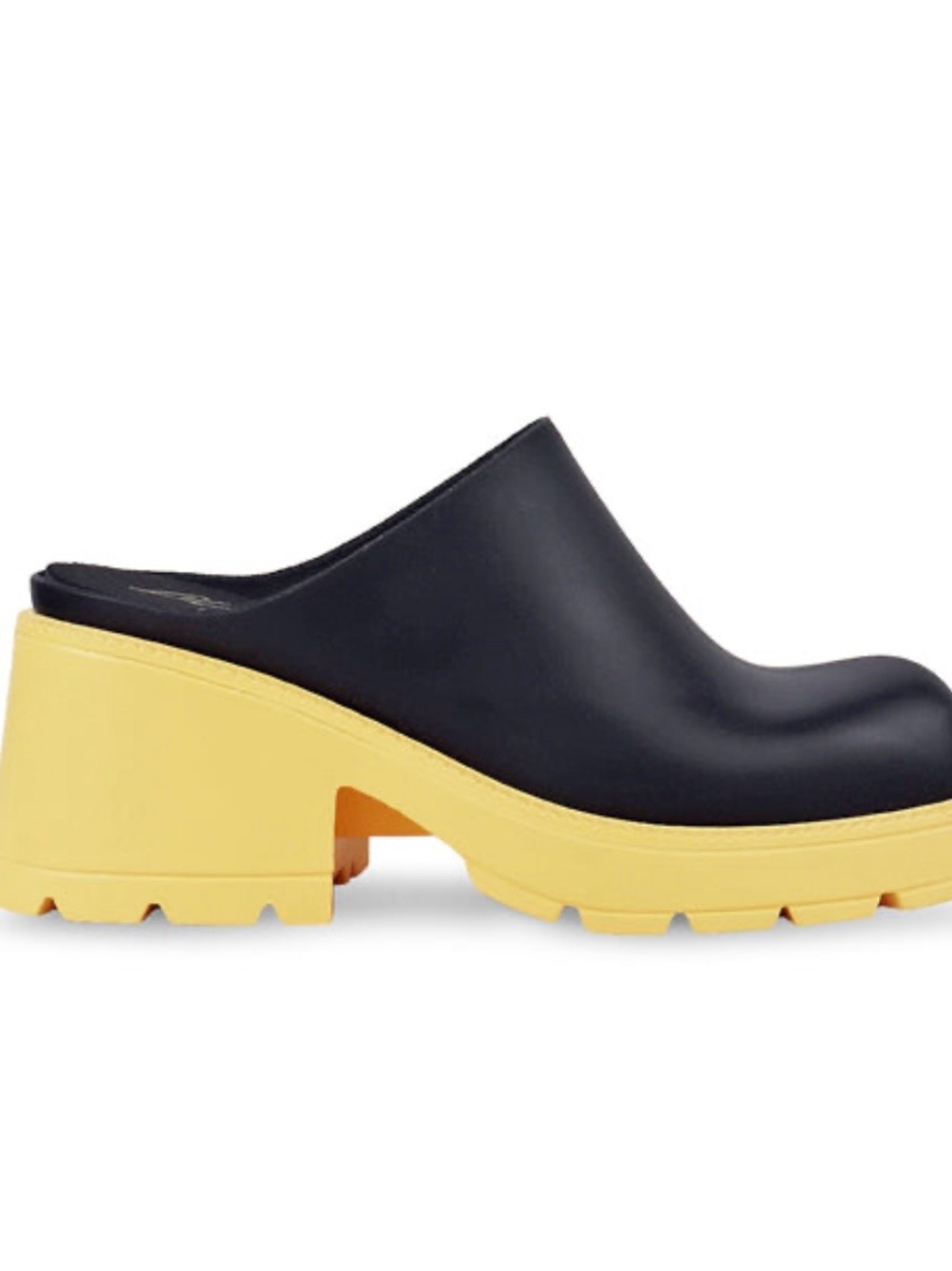 Liliana Black Upper with Yellow Platform Clog Mule